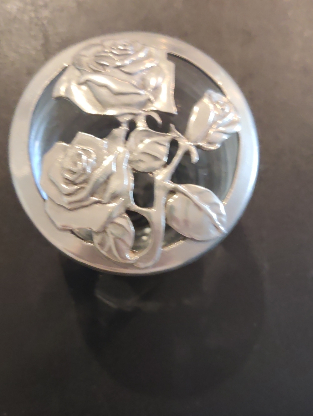 Seagull Pewter Roses Design Potpourri Small Trinket Glass Jar...